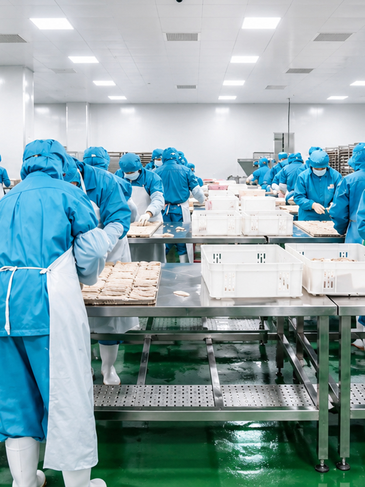 Manual portioning and tray loading station